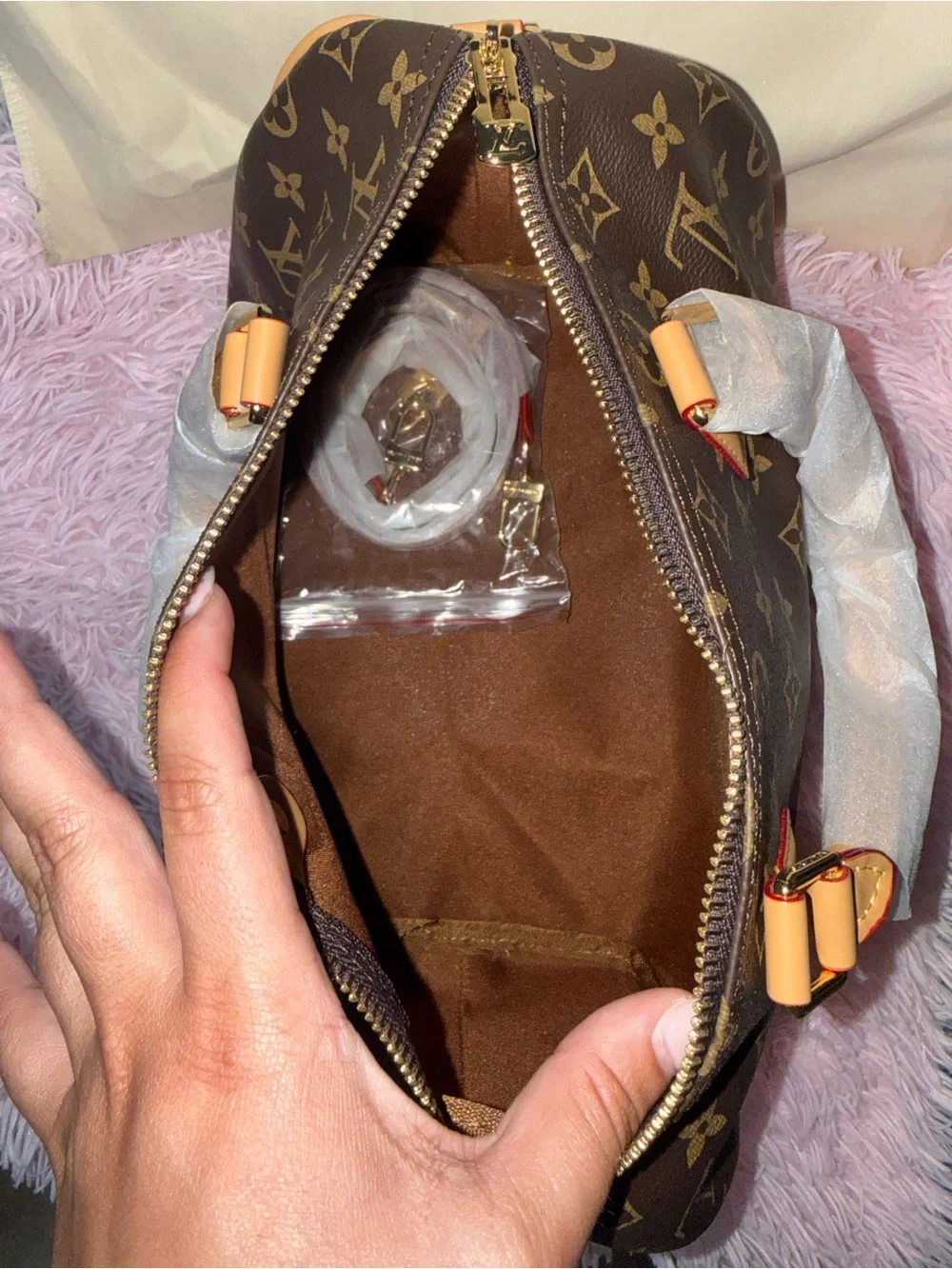 Monogram Speedy 30 Brown Canvas Satchel